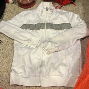 Calvin Klein white full zip up winder long sleeve sweater